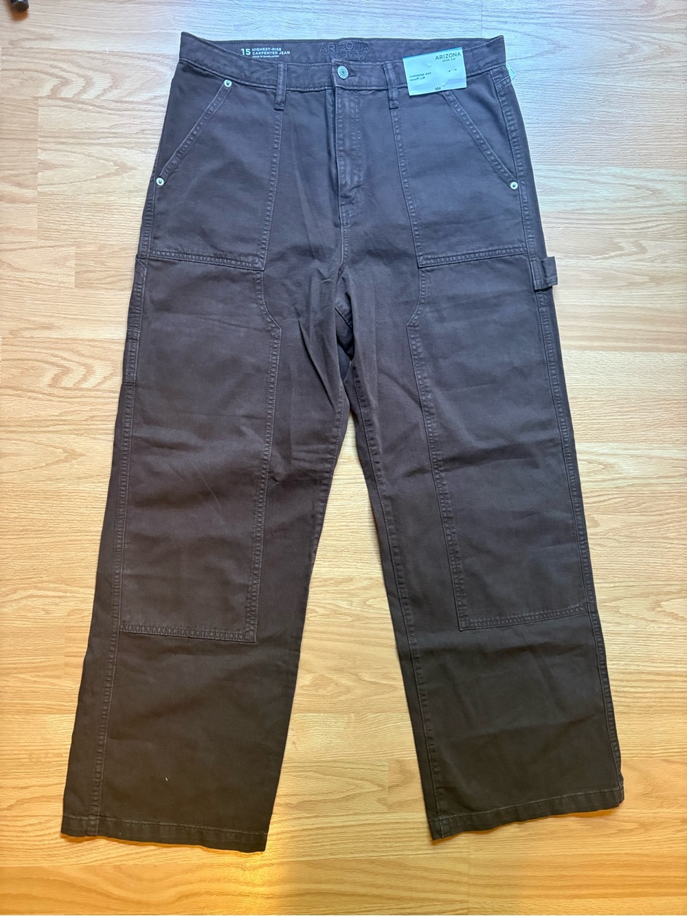 Womens High Rise Brown Carpenter Pants